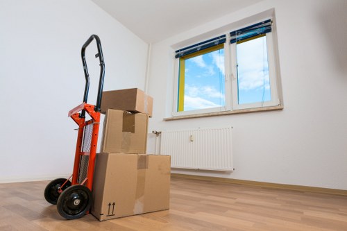 Busy Earls Court street showing typical access challenges for commercial removals