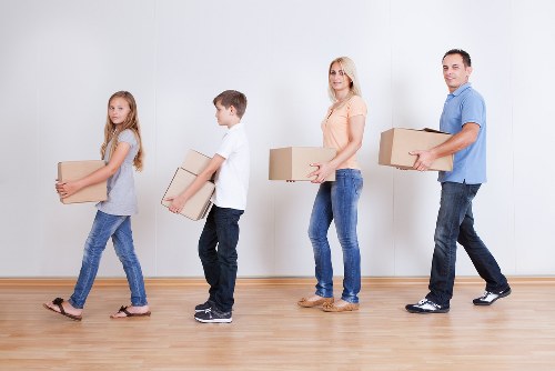 Preparing boxes and furniture for a removal van in Earls Court